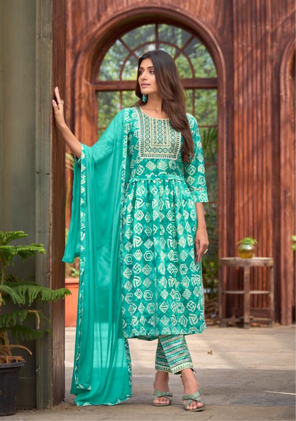 Parra Colourful Vol 1 Nayra Cut Kurti Pant With Dupatta Collection